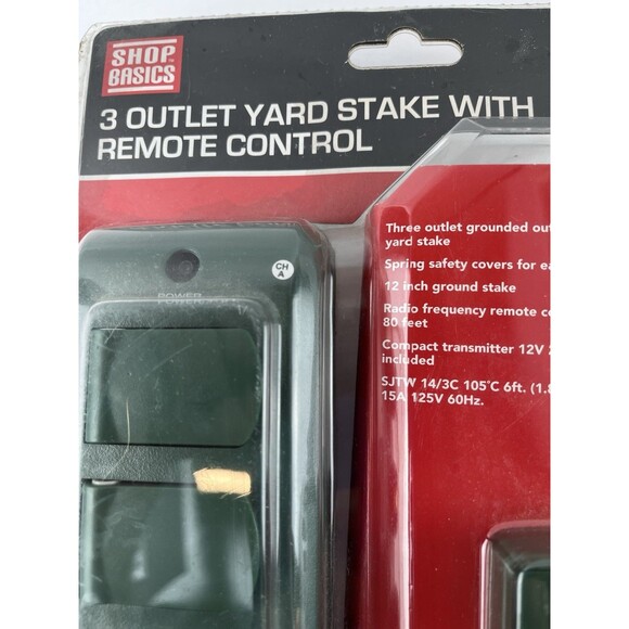 3 Outlet Yard Stake w/ Remote. New In container. Just in time for Christmas!! - Picture 3 of 5
